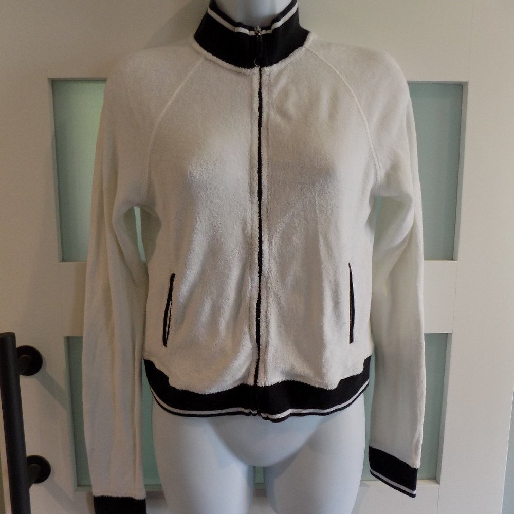 Victoria's Secret Black and White Zip Up Jacket Size S Women's